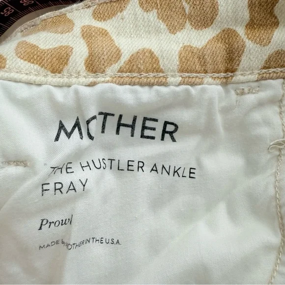 MOTHER The Hustler Ankle Fray Jeans – “Prowl” Leopard Print – Size 32 - Picture 6 of 9
